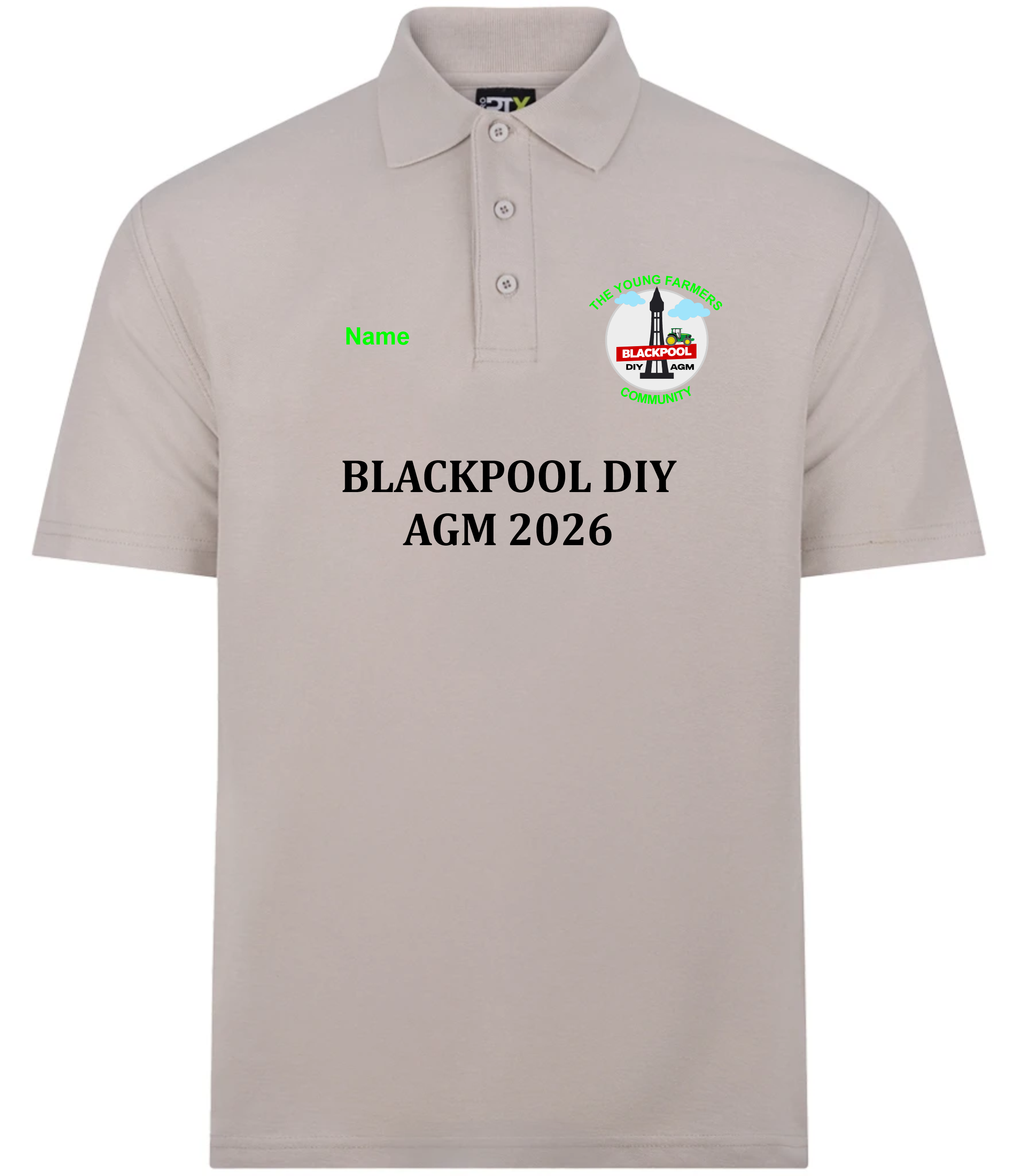 Blackpool DIY AGM Polo - Stone