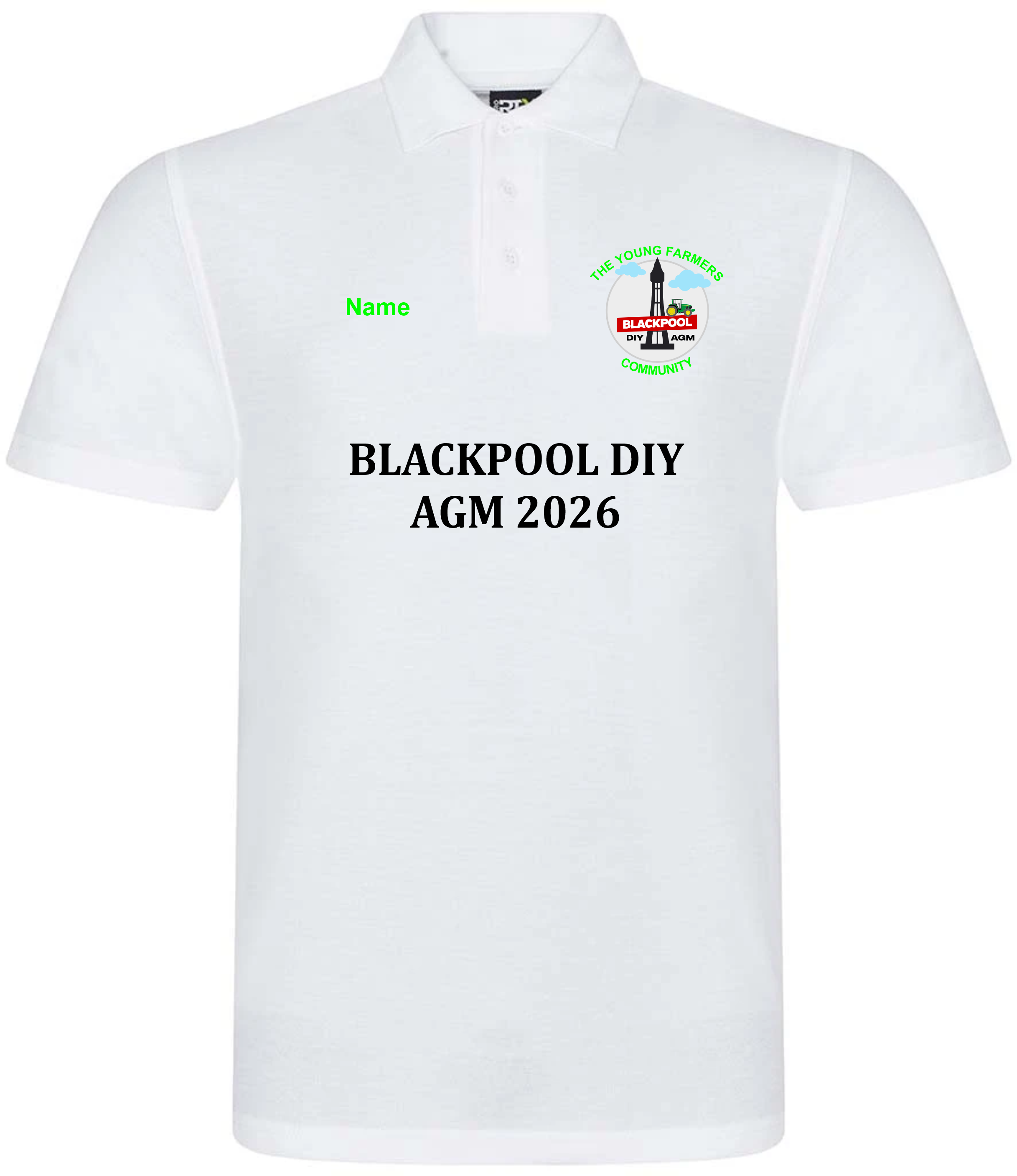 Blackpool DIY AGM Polo - White