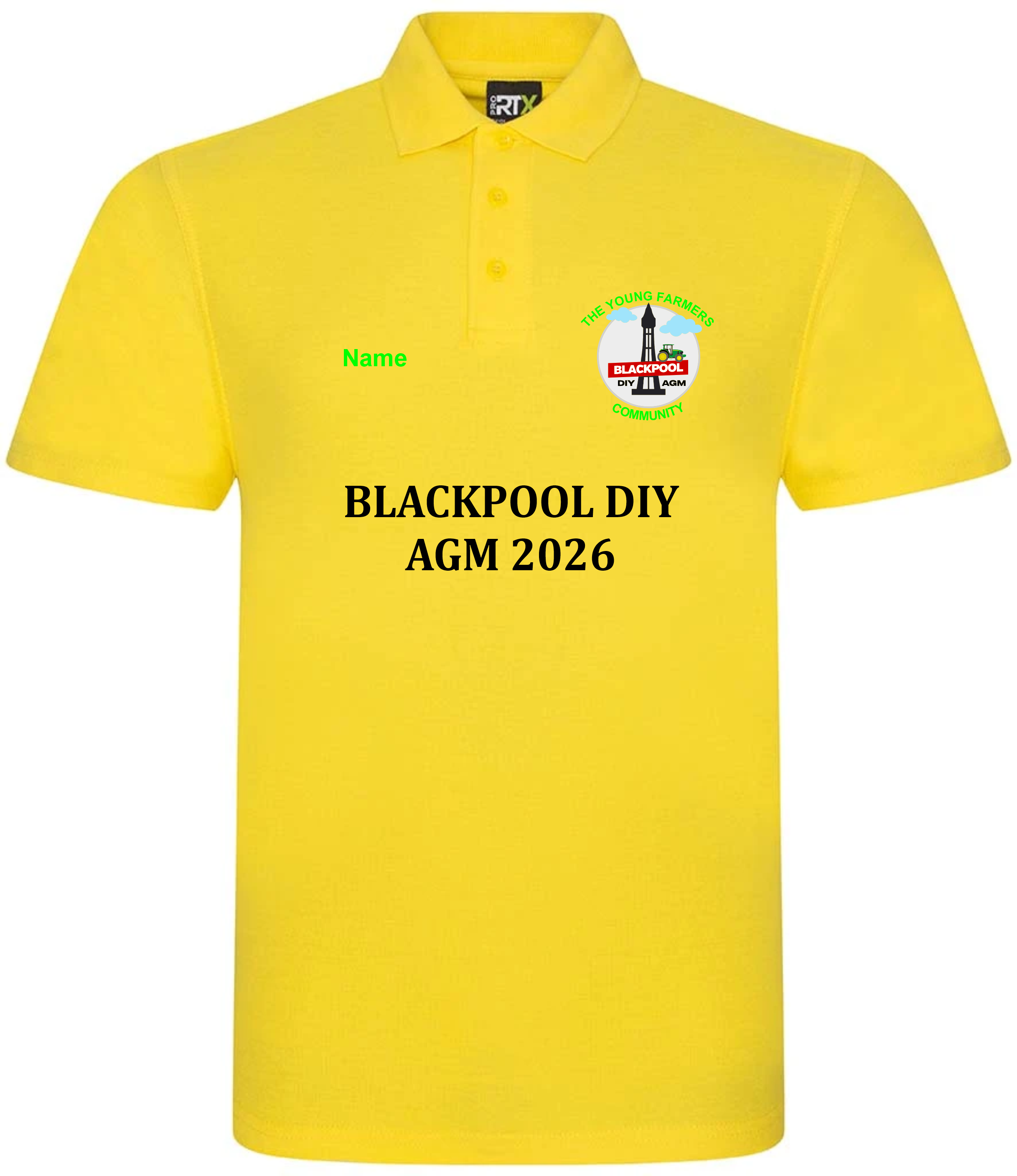 Blackpool DIY AGM Polo - Yellow